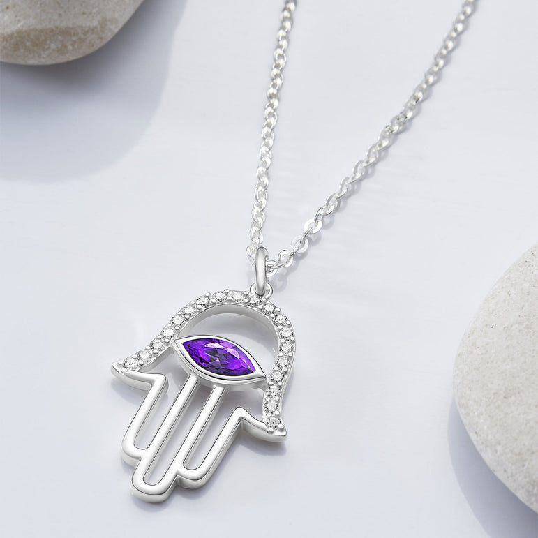Evil Eye Pendant Silver | Hamsa Hand Pendant Pendant