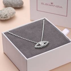 CZ Evil Eye Necklace Sterling Silver Pendant Necklace