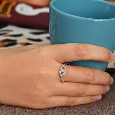 CZ Evil Eye Ring Sterling Silver Ring