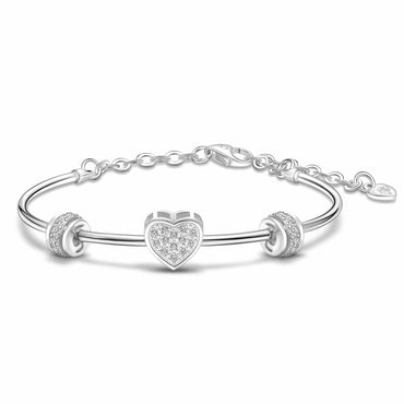 Petite Sterling Silver Heart Bangle Bracelets Bangle