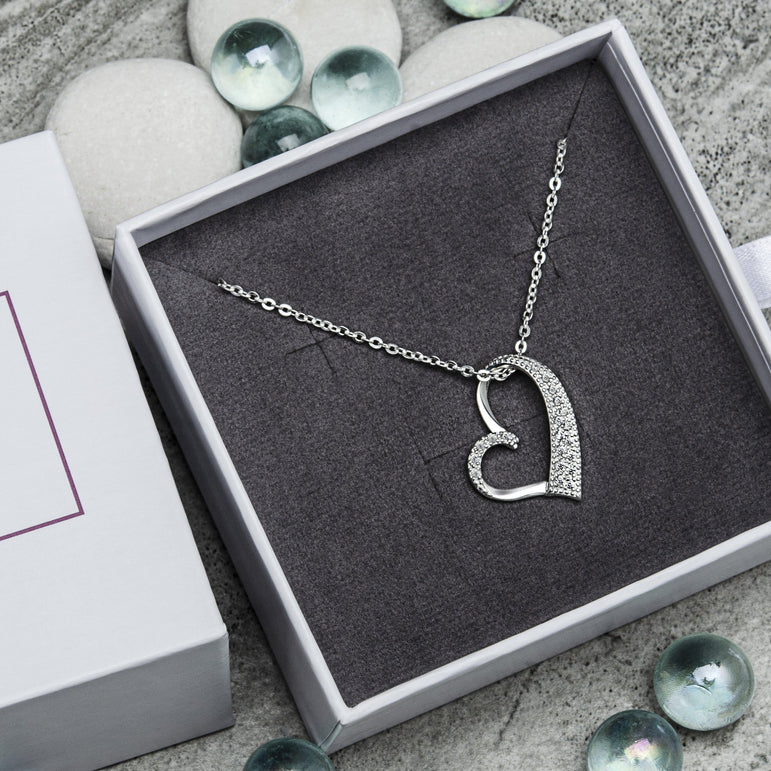 Sterling Silver Open Heart Necklace Pendant Necklace Pendant + Chain