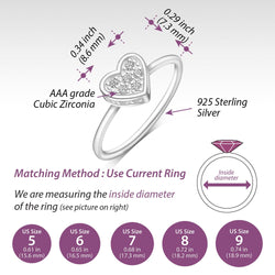 Petite Sterling Silver Heart Rings Ring
