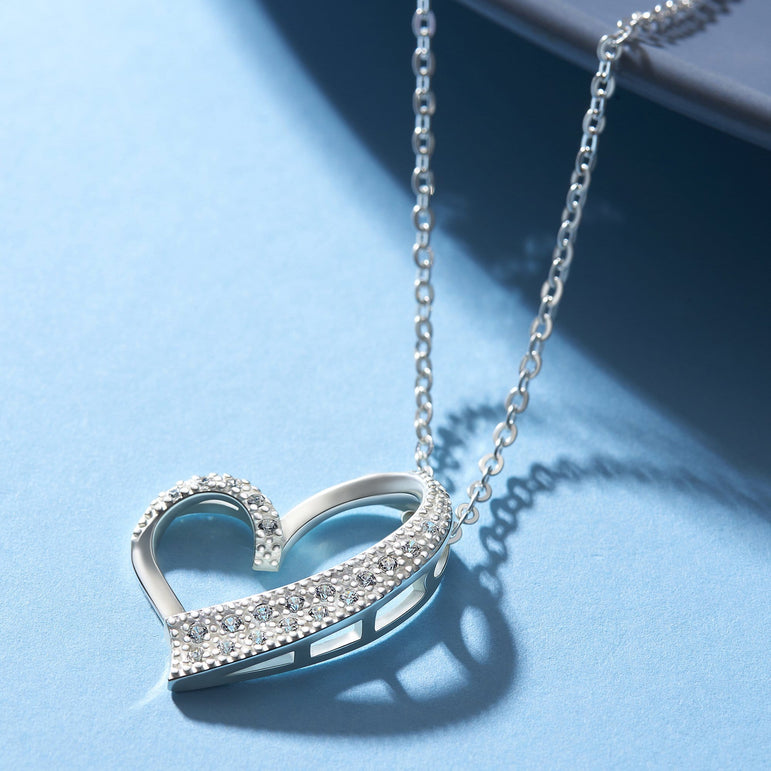 Open Heart Pendant Sterling Silver Pendant