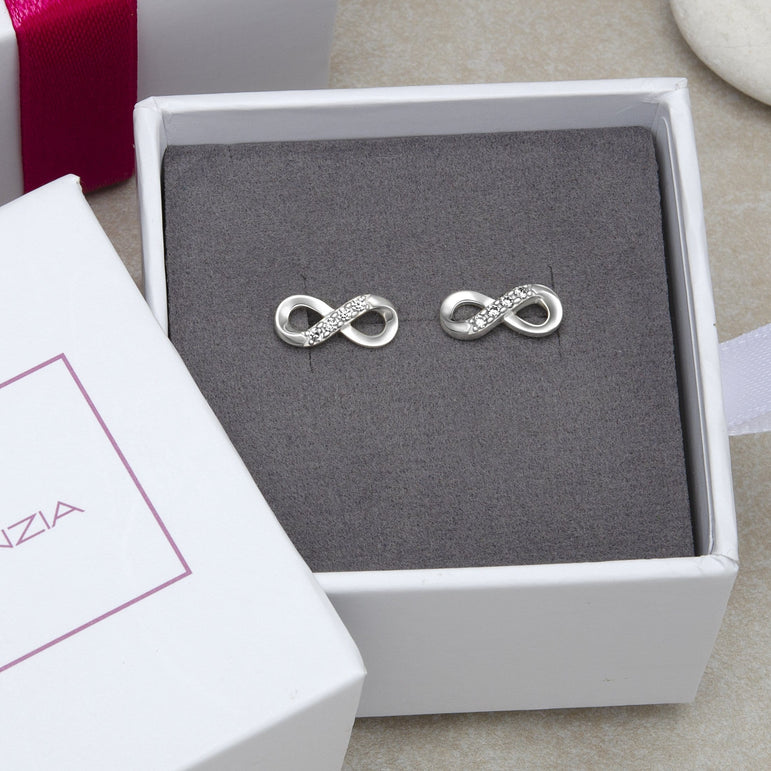 Sterling Silver Infinity Earrings Stud Earrings
