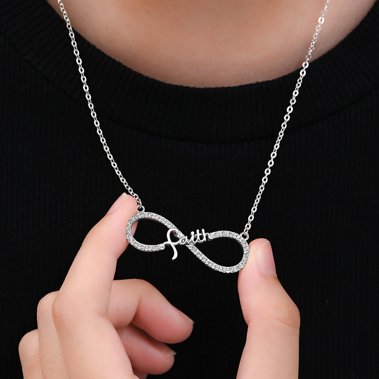 CZ Infinity Jewelry Faith Necklace Silver Pendant Necklace