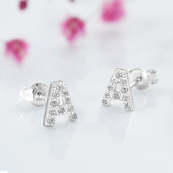 Initial Earrings Sterling Silver Stud Earrings Stud Earrings