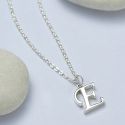 Simple Initial Necklaces Sterling Silver, 26 Alphabets Pendant Necklace