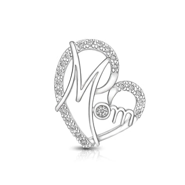 CZ Mother Pendant Mom Heart Pendant for Mom Gift Pendant