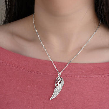 Guardian Angel Wing Necklace Sterling Silver Pendant Necklace