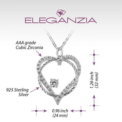 Circle Interlocked Heart Necklace Sterling Silver Pendant Necklace Pendant + Chain