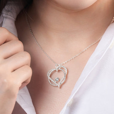 Circle Interlocked Heart Sterling Silver Pendant Pendant