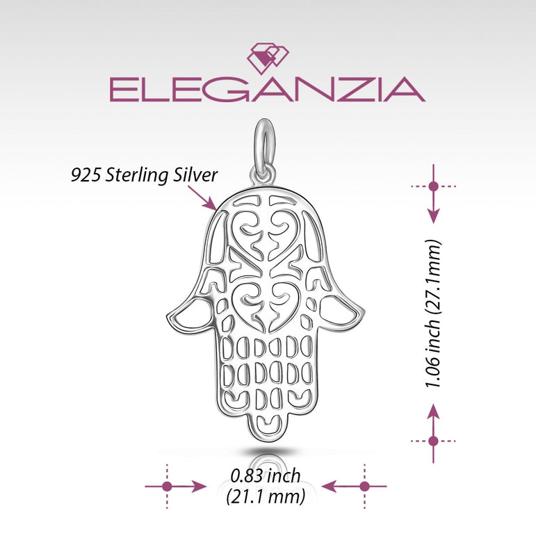 Sterling Silver Hamsa Hand Pendant Pendant