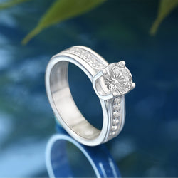 Minimalist Engagement Ring Silver Wedding Band Promise Ring