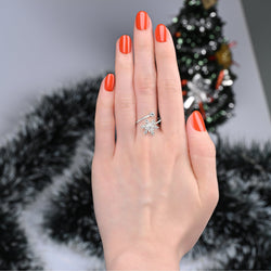 Sterling Silver Snowflake Ring Adjustable Ring