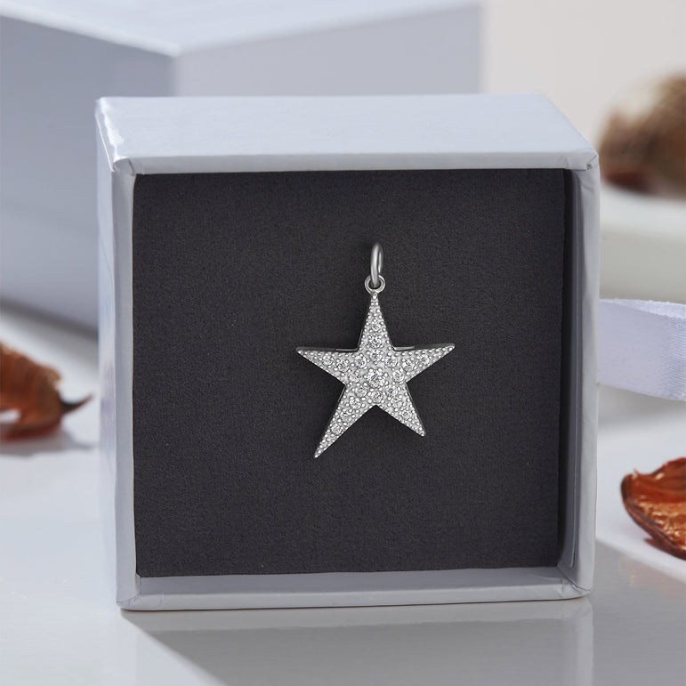 Sterling Silver Star Pendant, Lucky Star Jewelry Pendant