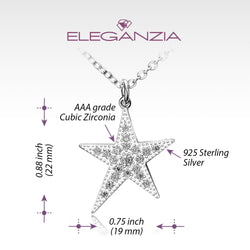Sterling Silver Star Necklace, Lucky Star Jewelry Pendant Necklace Pendant + Chain