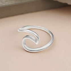 Surfer Ocean Wave Ring Sterling Silver Ring