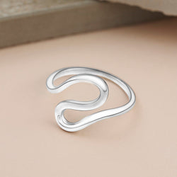 Swirling Wave Sterling Silver Ring Ring