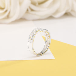 Spiral CZ Simple Wedding Rings Sterling Silver Wedding Ring