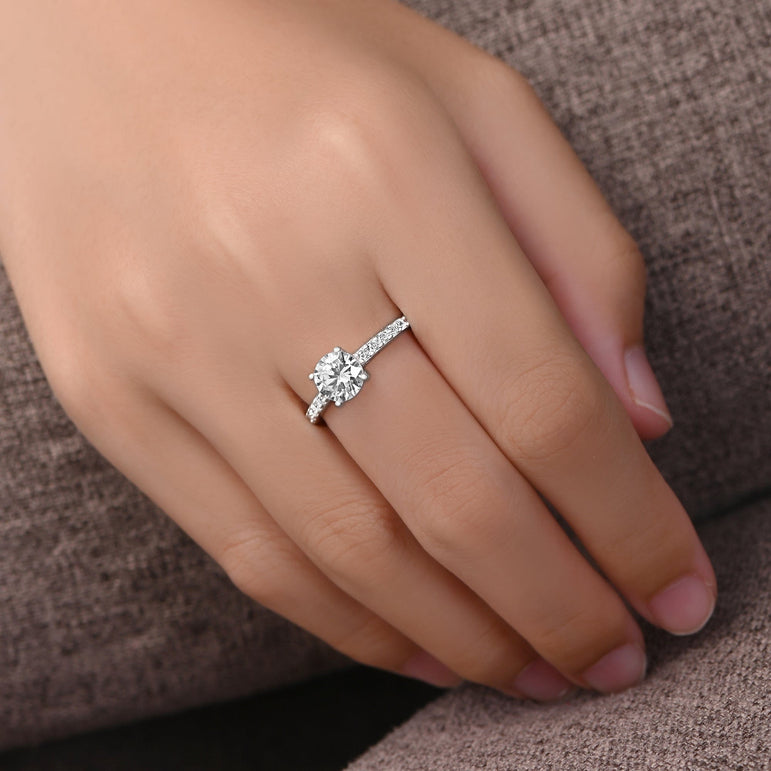CZ Marry Me Engagement Rings for Her Channel Band Promise Ring