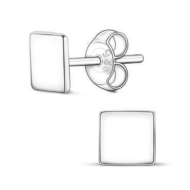 Simple Square Earrings Studs Sterling Silver Stud Earrings