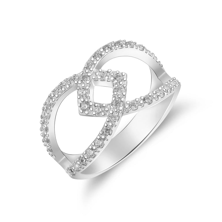 Simple Sterling Silver Criss Cross Rings Ring