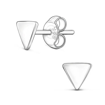 Simple Triangle Earrings Stud Sterling Silver Stud Earrings