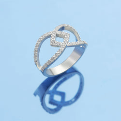 Simple Sterling Silver Criss Cross Rings Ring