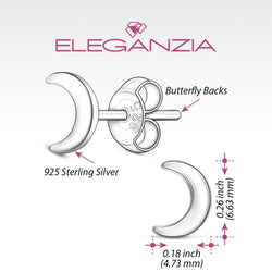 Tiny Crescent Moon Earrings Stud Sterling Silver Stud Earrings