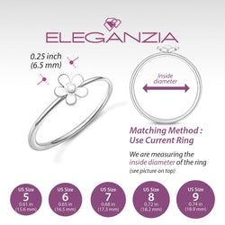 Minimal Flower Ring Sterling Silver Stacking Ring