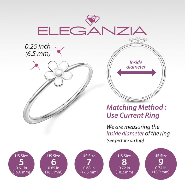 Minimal Flower Ring Sterling Silver Stacking Ring