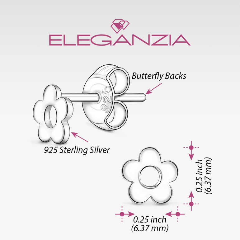 Petite Flower Stud Earrings Sterling Silver Stud Earrings