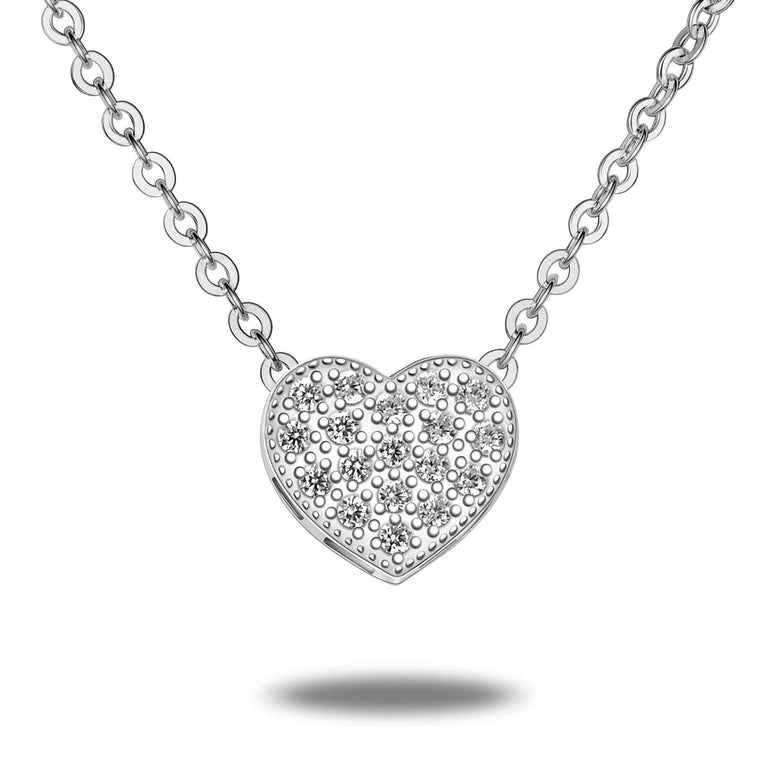 Heart Necklace Sterling Silver Chain Love Necklace Pendant Necklace