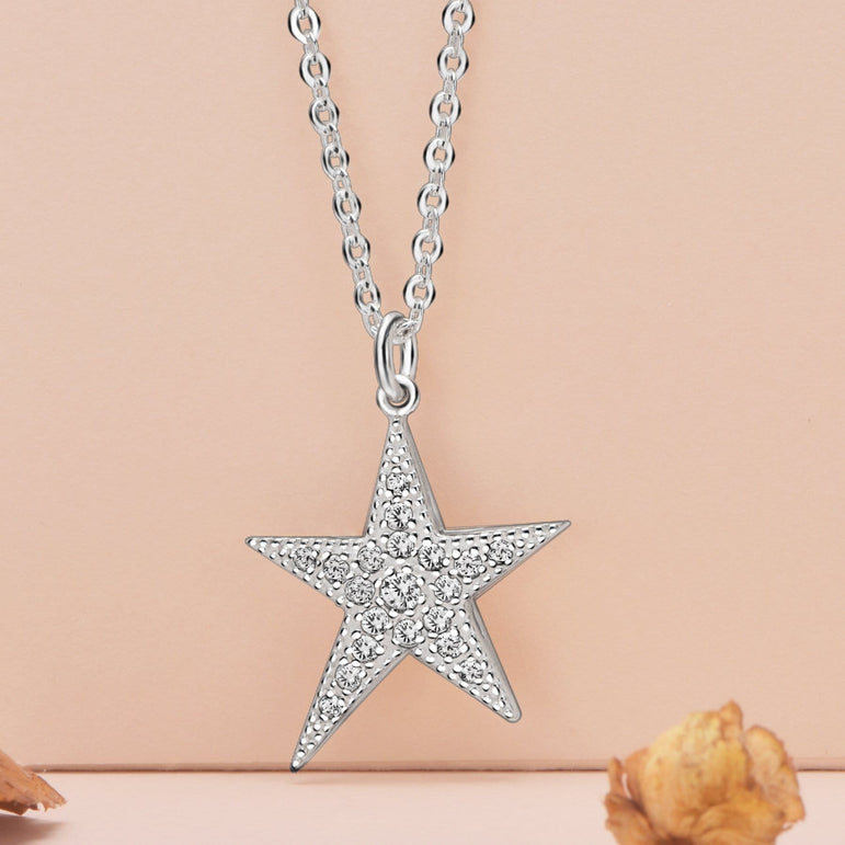 Sterling Silver Star Pendant, Lucky Star Jewelry Pendant