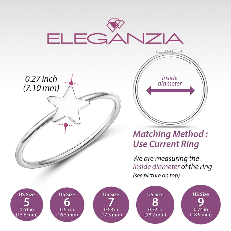 Mini Wishing Star Ring Sterling Silver Stacking Ring