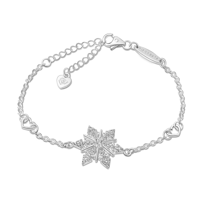 CZ Winter Star Snowflake Bracelet Silver Bracelet