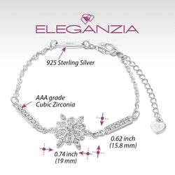 Frozen Winter CZ Snowflake Bracelet Sterling Silver Bracelet