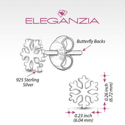 Petite Snowflake Earrings Studs Sterling Silver Stud Earrings