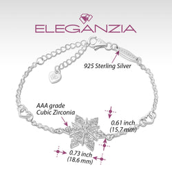 CZ Winter Star Snowflake Bracelet Silver Bracelet