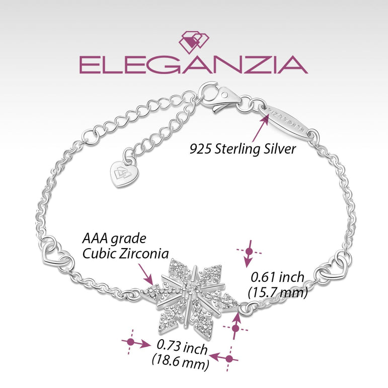 CZ Winter Star Snowflake Bracelet Silver Bracelet