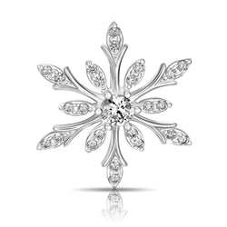 Snowflake Sterling Silver Pendant Pendant Rhodium Plated