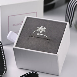 Sterling Silver Snowflake Ring Adjustable Ring