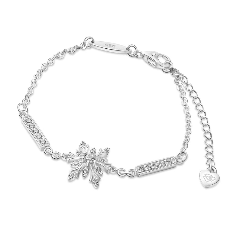 Sterling Silver Snowflake Bracelet with CZ Stones Bracelet
