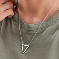 Geometric Triangle Sterling Silver Necklace Pendant Pendant Necklace