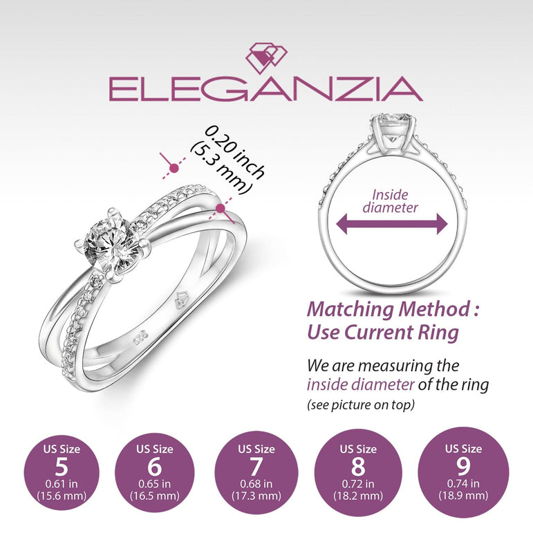 Round Cut Twisted Solitaire Engagement Ring Sterling Silver Promise Ring