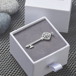 Square Compass Key Sterling Silver Pendant Pendant