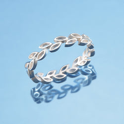 Leaf Band Sterling Silver Stackable Rings Stacking Ring