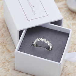 Leaf Band Sterling Silver Stackable Rings Stacking Ring