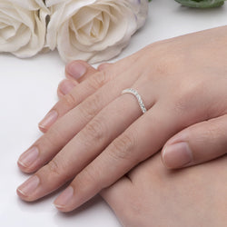 Sterling Silver Wave Rings, CZ Stackable Rings Stacking Ring