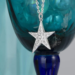 Sterling Silver Star Necklace, Lucky Star Jewelry Pendant Necklace Pendant + Chain